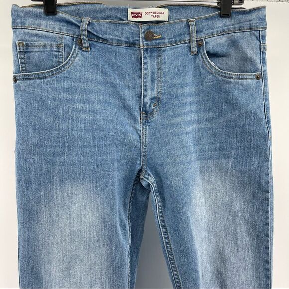 Levi’s 502 Regular Taper Boy’s Straight Leg Distressed Light Wash Denim Jeans 20 - Picture 3 of 17